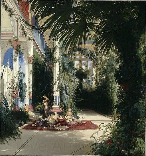 Carl Blechen The Interior of the Palm House on the Pfaueninsel Near Potsdam France oil painting art
